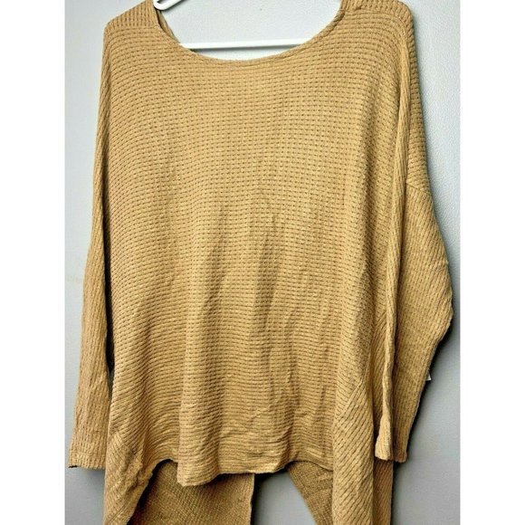 1 STATE Women's Asymmetrical Knot Back Waffle Knit Boat Neck Sweater Top NWT S - Picture 3 of 4